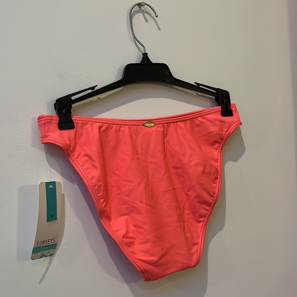 Sunsets California Bright Guava Wild Thing Bikini Bottom,Medium,NWT - Picture 8 of 10